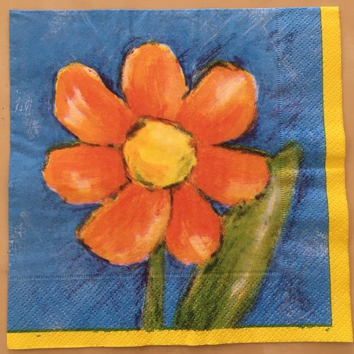 Serviette en papier «fleur orange»