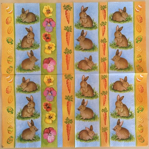 Serviette en papier «lapins de pâques»