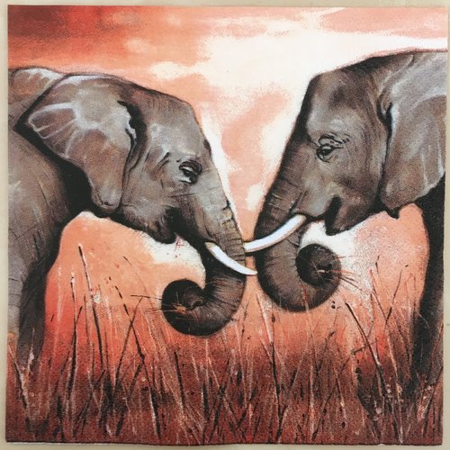 Serviette en papier «eléphants»
