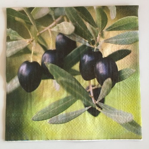 Serviette en papier "olives noires"