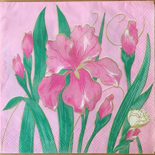 Serviette en papier "iris rose"