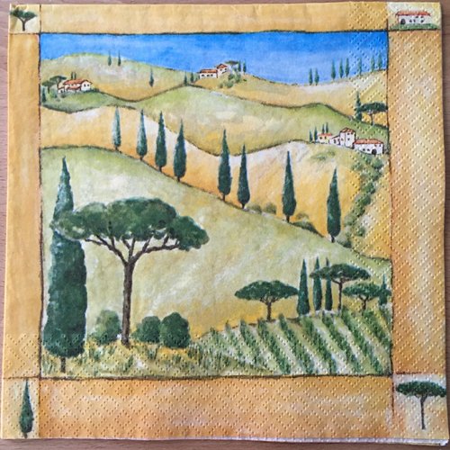 Serviette en papier "paysage provençal"