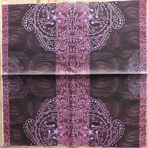 Serviette en papier "arabesques violettes"