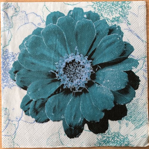 Serviette en papier "fleur bleue"