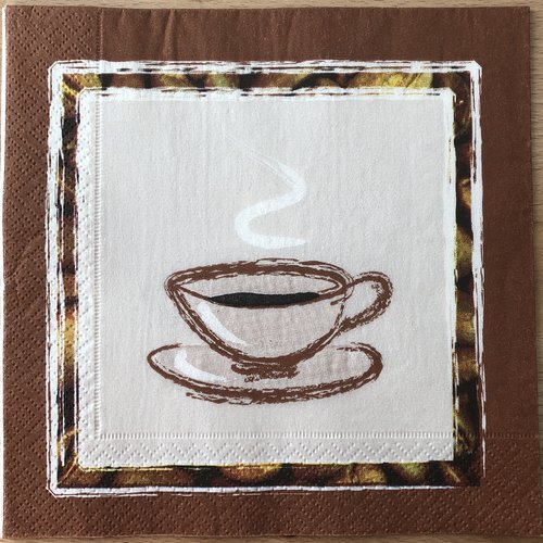 Serviette en papier "tasse de café fumant"