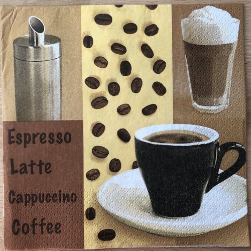 Serviette en papier "espresso-latte-cappuccino-coffee"