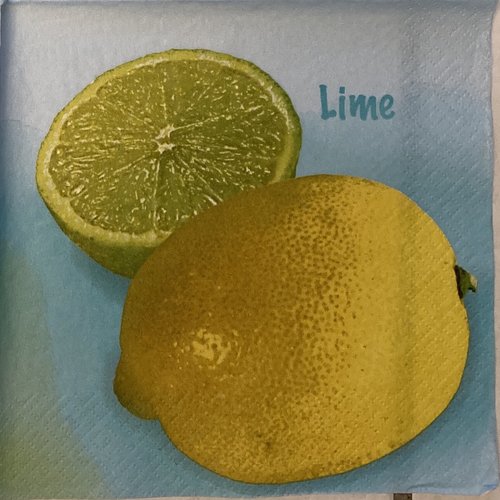 Serviette en papier "citrons verts et jaunes"