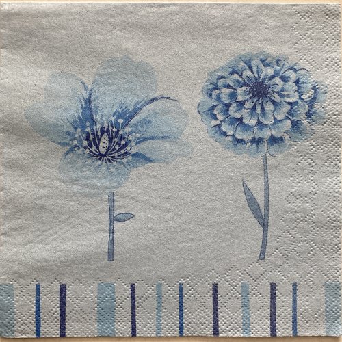 Serviette en papier "fleurs bleues"