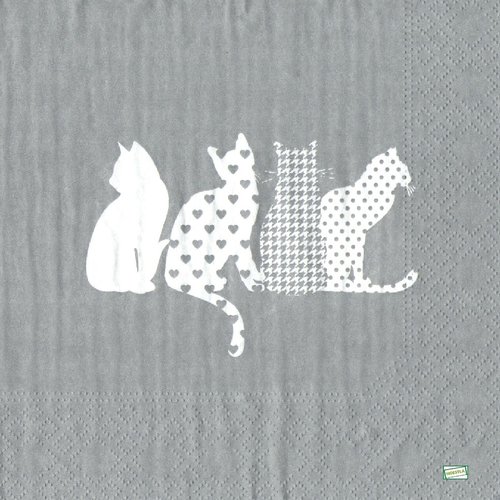 2 serviettes papier - chats -118