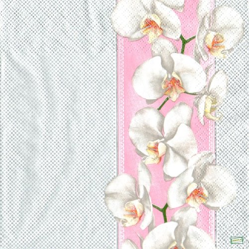 2 serviettes papier - orchidés lys -27