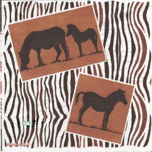 2 serviettes papier - les chevaux -8