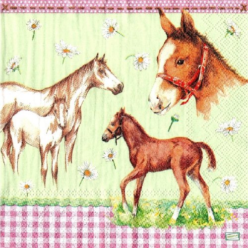 2 serviettes papier - les chevaux -9