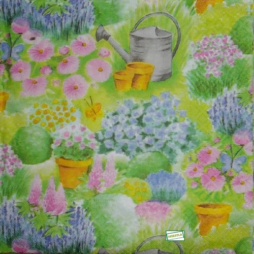 2 serviettes papier  mix de fleurs -56