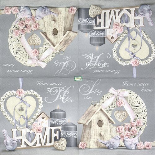 2 serviettes papier - roses pivoines -97