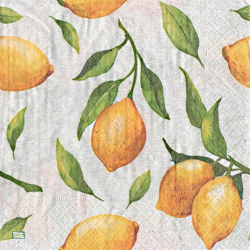 2 serviettes papier - citrons oranges -8