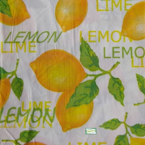 2 serviettes papier - citrons oranges -9