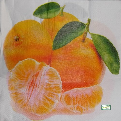 2 serviettes papier - citrons oranges -10