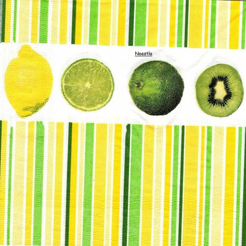 2 serviettes papier - citrons oranges -27