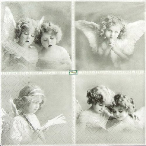 2 serviettes papier - les anges -12