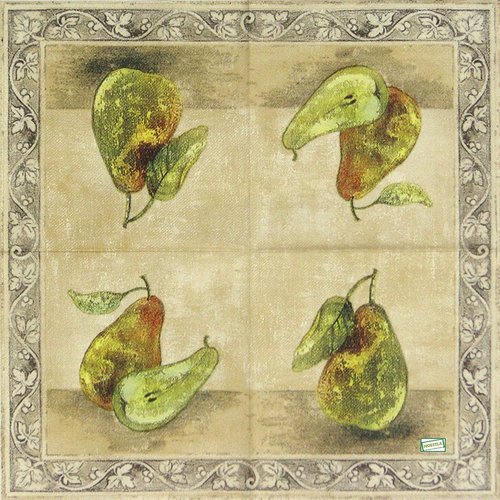 2 serviettes papier - pommes poires -8