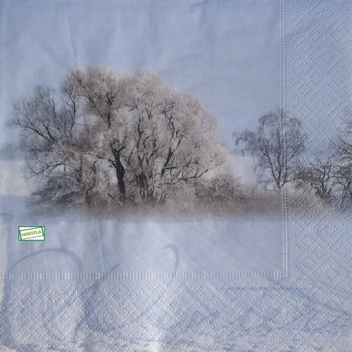 2 serviettes papier - paysage de neige- 32