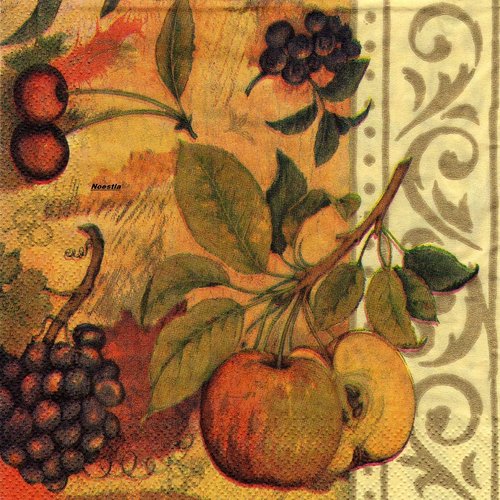 2 serviettes papier - autres fruits -8