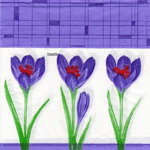 2 serviettes papier - tulipes jonquilles -2