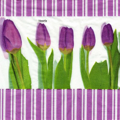 2 serviettes papier - tulipes jonquilles -20