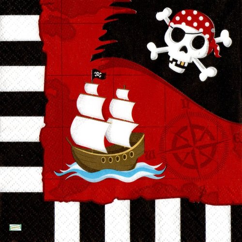 2 serviettes papier - pirates -6