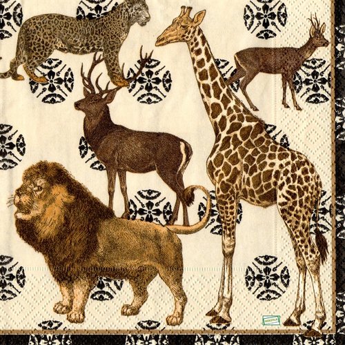 2 serviettes papier - animaux afrique -9