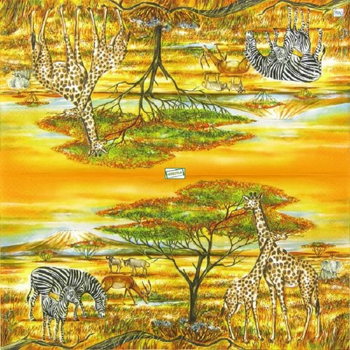 2 serviettes papier - animaux afrique -10