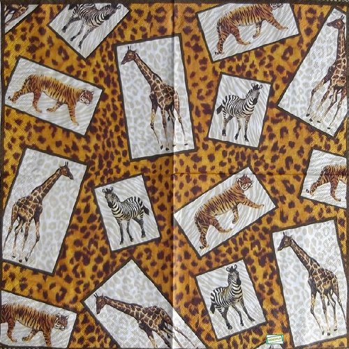 2 serviettes papier - animaux afrique -11