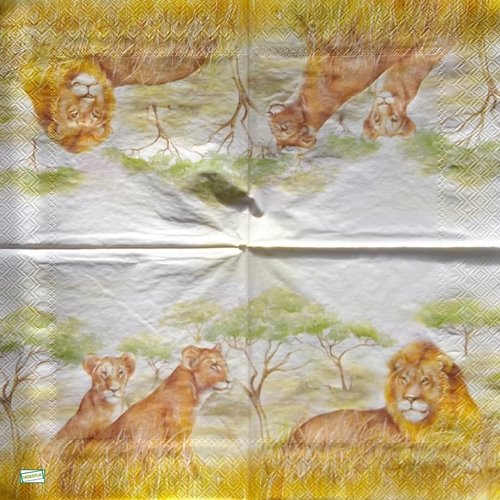 2 serviettes papier - animaux afrique -17