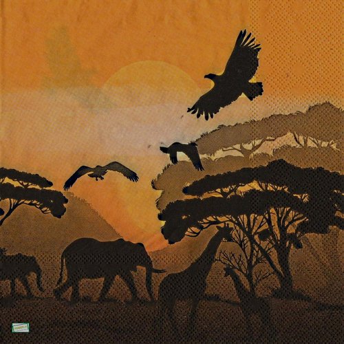 2 serviettes papier - animaux afrique -53
