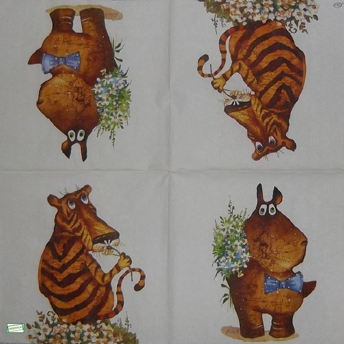 2 serviettes papier - animaux afrique -67
