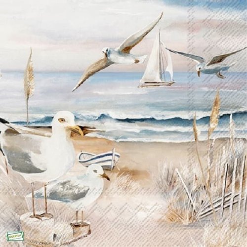2 serviettes papier -la mer -124
