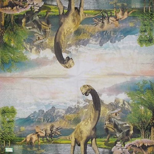 2 serviettes papier - autres animaux -6