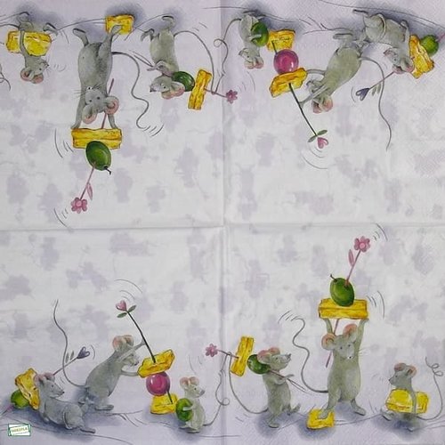 2 serviettes papier - autres animaux -20