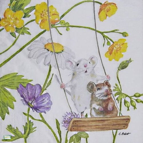 2 serviettes papier - autres animaux -33