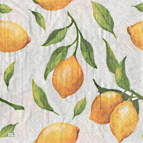 Lot 20 serviettes papier -citrons-l52