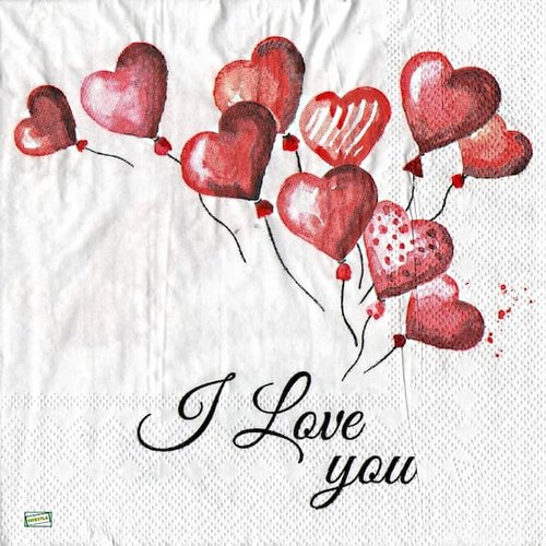 2 serviettes papier - les coeurs -11