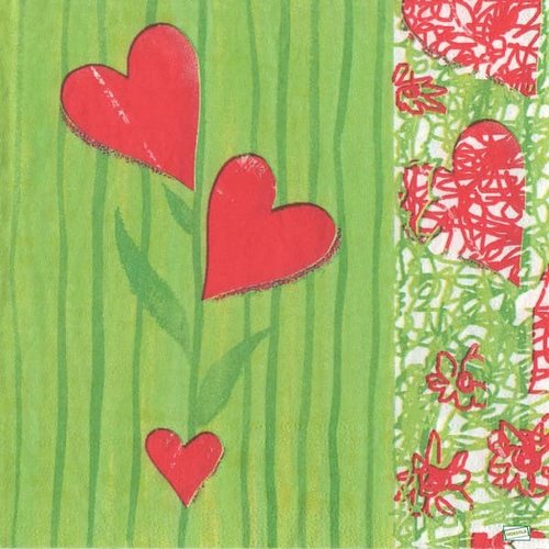 2 serviettes papier - les coeurs -16