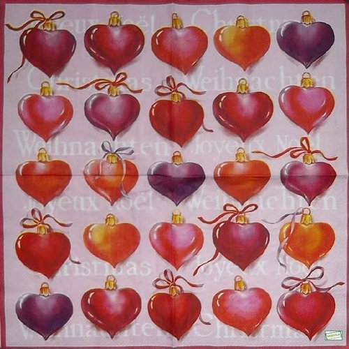 2 serviettes papier - les coeurs -26