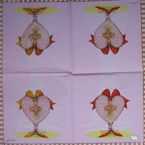 2 serviettes papier - les coeurs -27