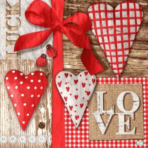 2 serviettes papier - les coeurs -29