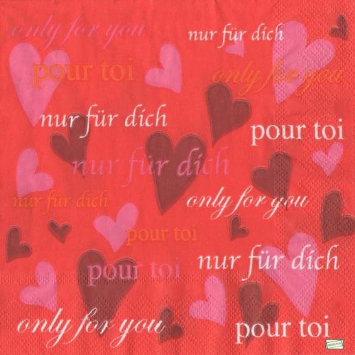 2 serviettes papier - les coeurs -35