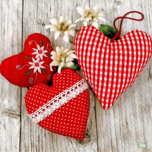 2 serviettes papier - les coeurs -47