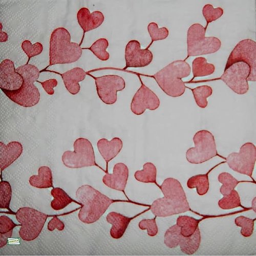 2 serviettes papier - les coeurs -52