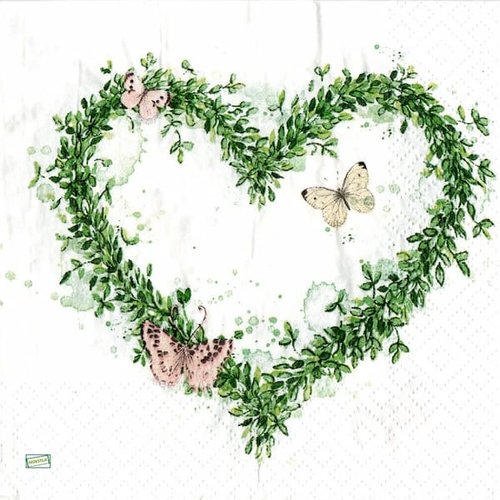 2 serviettes papier - les coeurs -56