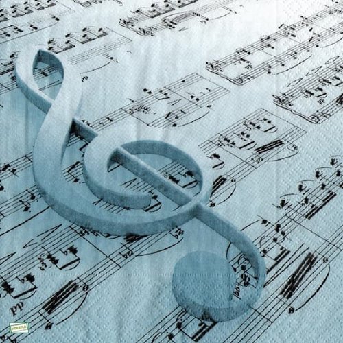 2 serviettes papier - musique -10